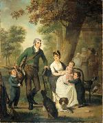 Jonkheer Gijsbert Carel Rutger Reinier van Brienen van Ramerus (1771-1821) with his wife and their four eldest children., Adriaan de Lelie